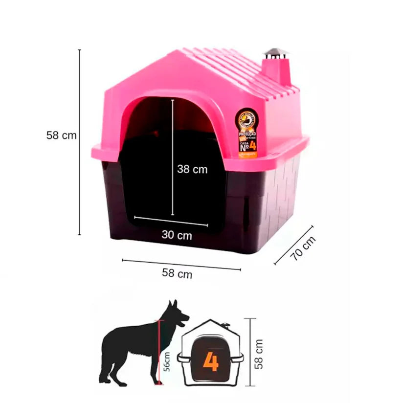 Casa Plástica Zupelo Para Cachorros Rosa